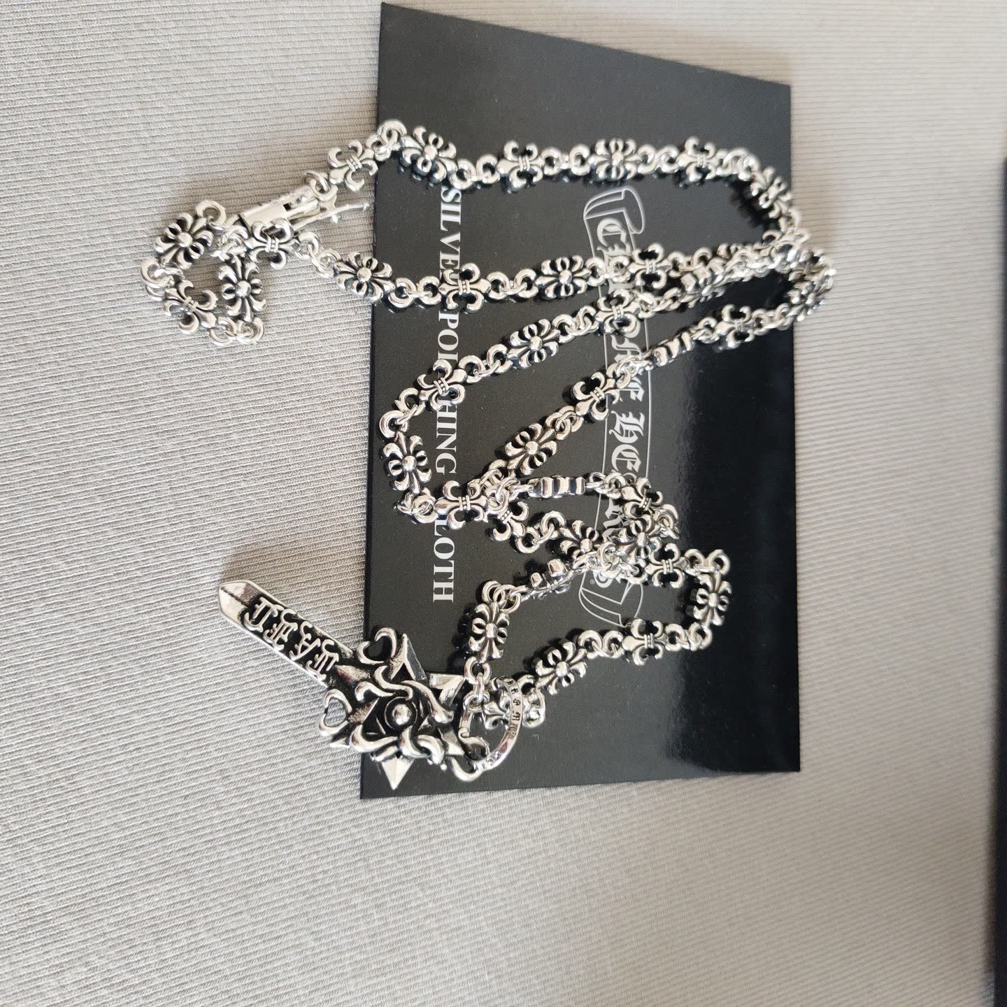 Chrome Hearts Chromecarts Silver Key Pendant Necklace